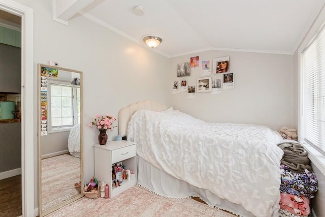 2885 Bluff St, Stevensville, MI 49127 - bedroom with vaulted ceiling, multiple windows, and crown molding