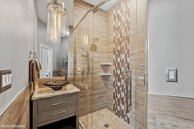 400 Lake Dr Unit C, New Buffalo, MI 49117 - full bathroom with vanity and a shower stall