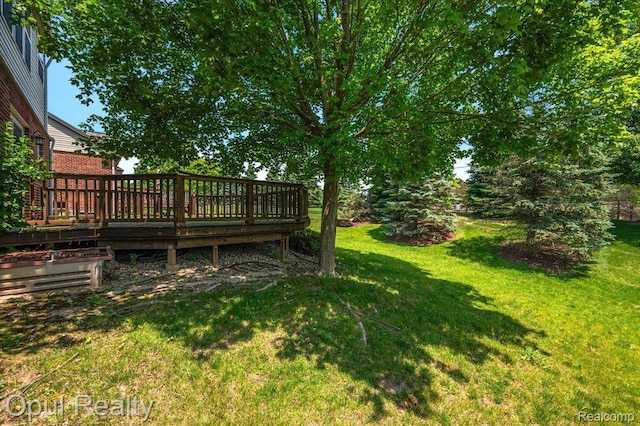 1978 Frances Way, Ypsilanti, MI 48198 - view of green lawn featuring a wooden deck