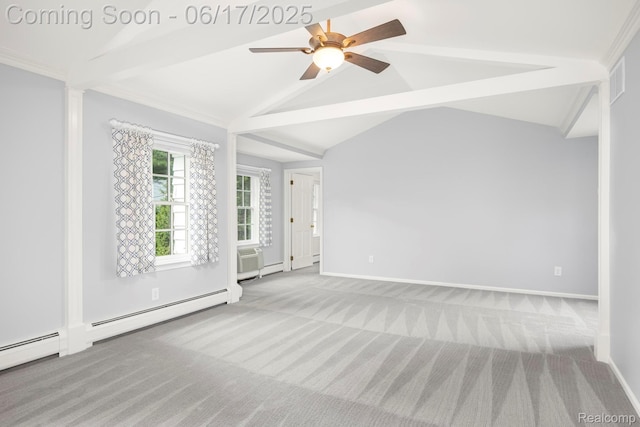 33 Oxford Blvd, Pleasant Ridge, MI 48069 - empty room featuring carpet floors, ceiling fan, and a baseboard radiator