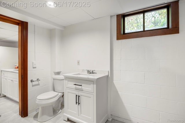 33 Oxford Blvd, Pleasant Ridge, MI 48069 - bathroom featuring vanity and concrete block wall