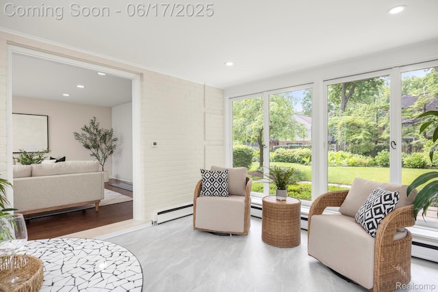 33 Oxford Blvd, Pleasant Ridge, MI 48069 - sitting room featuring recessed lighting and baseboard heating