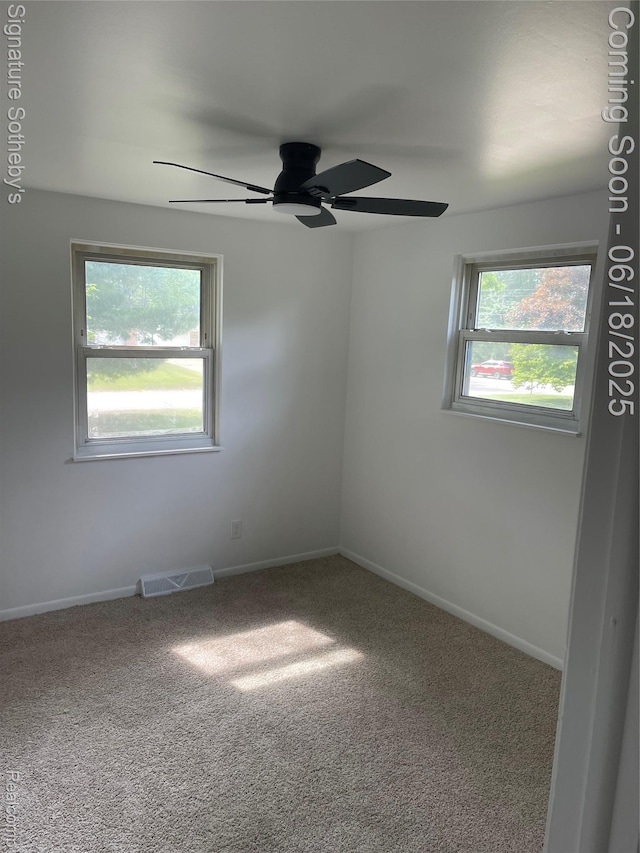 3834 Tara Dr, Highland, MI 48356 - carpeted empty room featuring baseboards and a ceiling fan