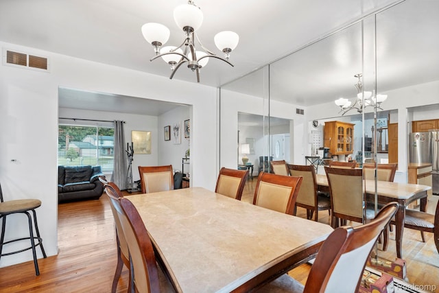 23870 Rockingham St, Southfield, MI 48033 - dining room featuring a chandelier and light wood-style flooring