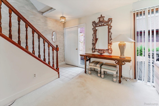 42134 Toddmark Ln, Clinton Township, MI 48038 - entryway featuring carpet floors and stairs