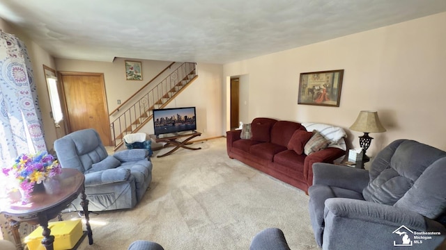 1107 Mccormick St, Monroe, MI 48162 - carpeted living area featuring stairs