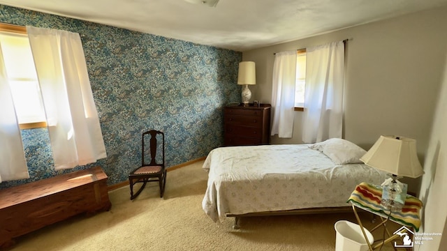1107 Mccormick St, Monroe, MI 48162 - carpeted bedroom featuring wallpapered walls