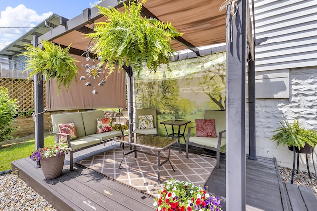 741 Lawrence St, Jackson, MI 49203 - wooden terrace with outdoor lounge area