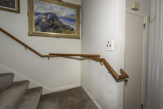 1217 Westmoorland St, Ypsilanti, MI 48197 - staircase with carpet flooring and baseboards