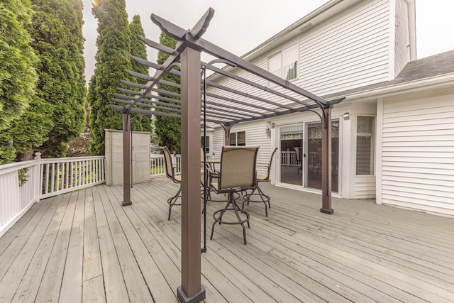 5835 S Ashford Way, Ypsilanti, MI 48197 - deck with a pergola and outdoor dining space
