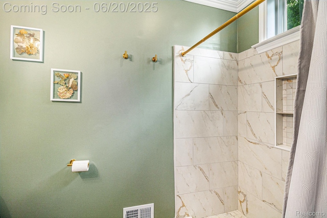 3280 Chambourne St, Ferndale, MI 48382 - bathroom with a tile shower and ornamental molding