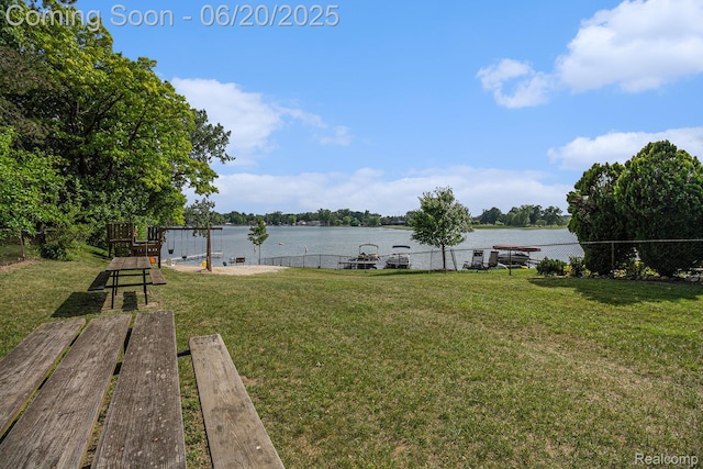 3280 Chambourne St, Ferndale, MI 48382 - view of yard featuring a water view and a dock