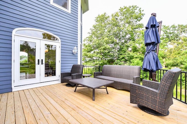 5284 Green Pine Ln, Kalamazoo, MI 49009 - deck with an outdoor hangout area and french doors