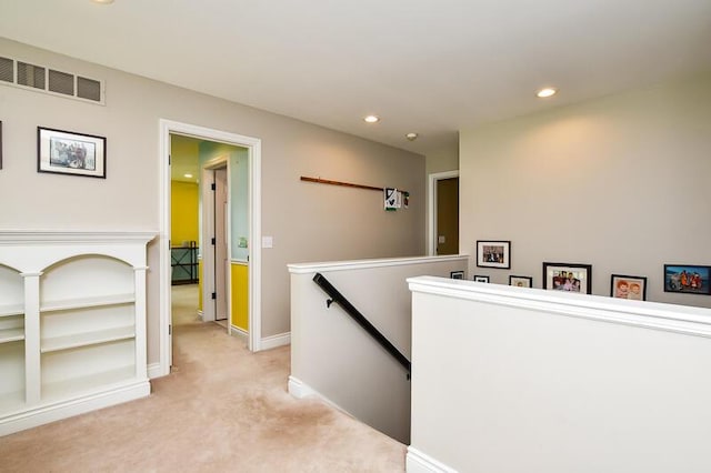 5284 Green Pine Ln, Kalamazoo, MI 49009 - corridor with an upstairs landing, light carpet, and recessed lighting