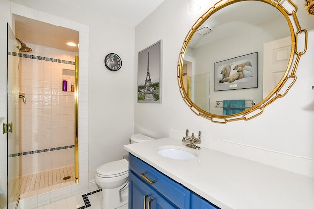 5284 Green Pine Ln, Kalamazoo, MI 49009 - bathroom featuring a stall shower, vanity, and tile patterned flooring
