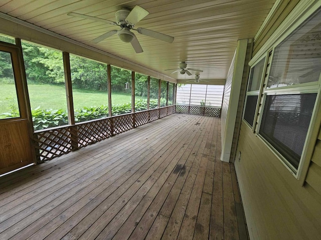 20051 Capital Ave NE, Battle Creek, MI 49017 - wooden terrace featuring ceiling fan and a lawn