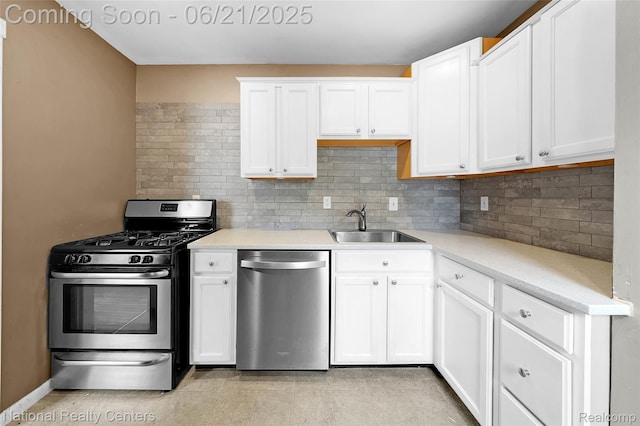3572 Tyler Ave, Berkley, MI 48072 - kitchen featuring stainless steel appliances, tasteful backsplash, white cabinetry, and light countertops