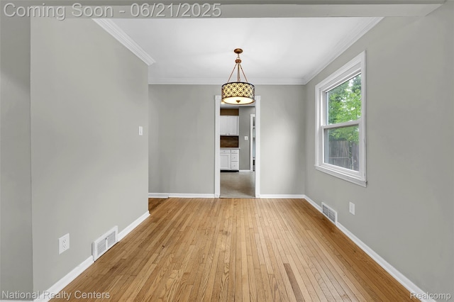 3572 Tyler Ave, Berkley, MI 48072 - empty room featuring light wood-style flooring and ornamental molding