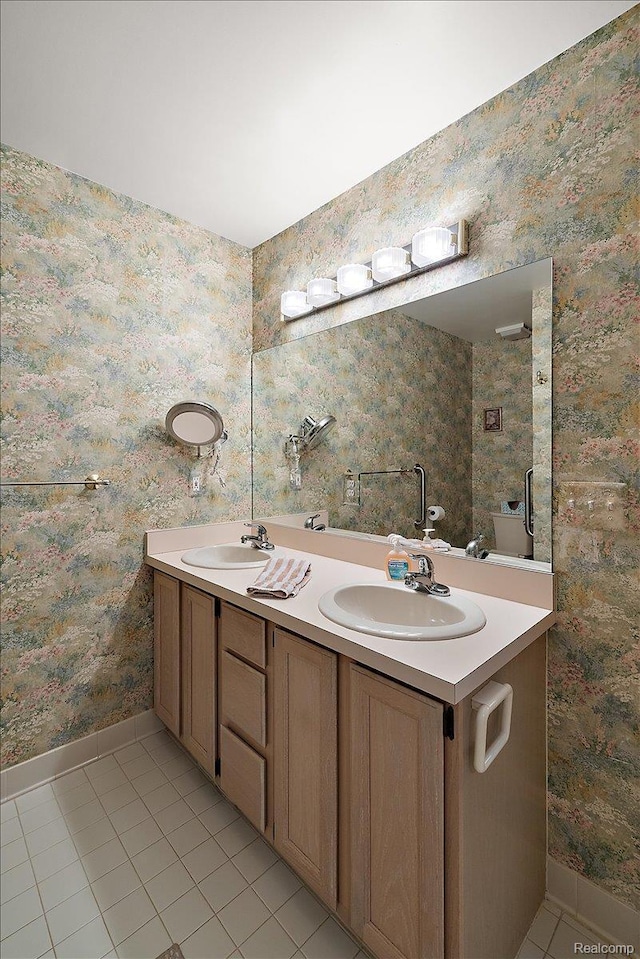 55728 Lorraine Dr Unit 20, Utica, MI 48316 - bathroom featuring tile patterned floors and double vanity