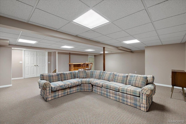 55728 Lorraine Dr Unit 20, Utica, MI 48316 - carpeted living room with a paneled ceiling