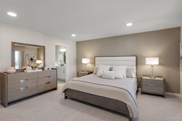 164 Jotham Ave, Auburn Hills, MI 48326 - bedroom featuring light carpet, recessed lighting, and ensuite bath