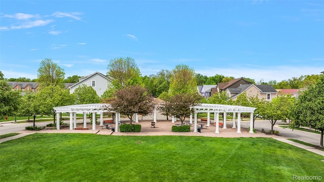164 Jotham Ave, Auburn Hills, MI 48326 - view of home's community featuring a pergola, a lawn, and a residential view