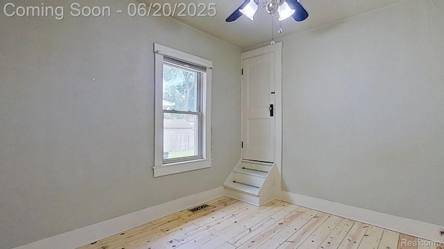 108 High St, Clawson, MI 48017 - unfurnished room with light wood-style floors and ceiling fan