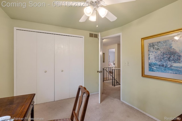 3184 Cedar Key Dr, Lake Orion, MI 48360 - home office with light colored carpet and a ceiling fan