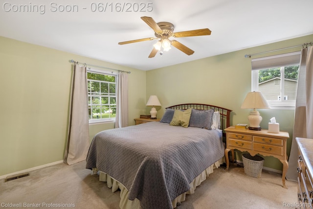 3184 Cedar Key Dr, Lake Orion, MI 48360 - bedroom with light carpet and ceiling fan