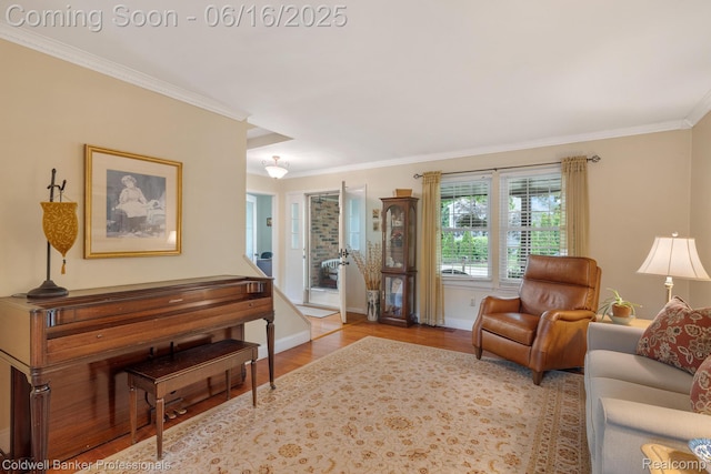 3184 Cedar Key Dr, Lake Orion, MI 48360 - living area featuring crown molding and wood finished floors