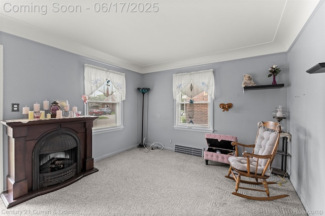 7652 Osage Ave, Allen Park, MI 48101 - living area featuring carpet and crown molding