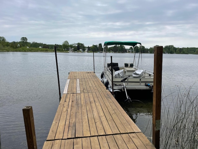 5814 N Trails End Dr, Irons, MI 49644 - dock area featuring a water view