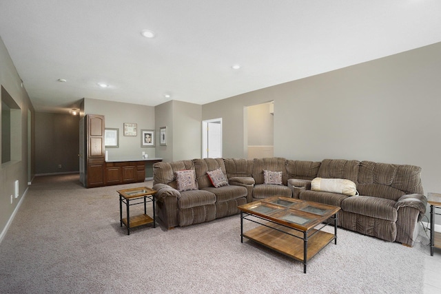 9354 Stratford Woods Trl, Kalamazoo, MI 49009 - living area with recessed lighting and light colored carpet
