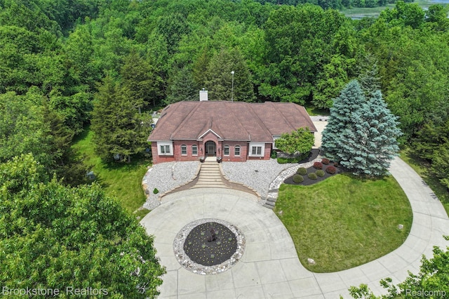 6439 Cohoctah Rd, Fenton, MI 48430 - aerial view of property and surrounding area with a forest