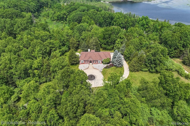 6439 Cohoctah Rd, Fenton, MI 48430 - aerial view of property and surrounding area with a heavily wooded area and a large body of water