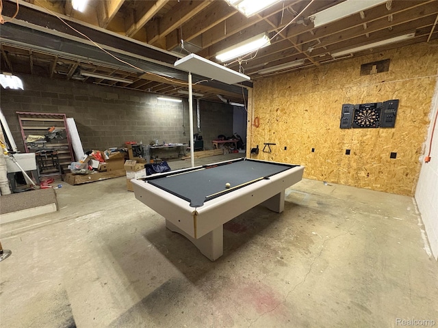 3351 Reid Rd, Swartz Creek, MI 48473 - game room with concrete floors and billiards