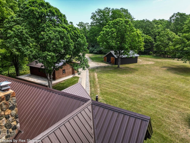 4585 W Arrowhead Dr, White Cloud, MI 49349 - deck featuring an outbuilding
