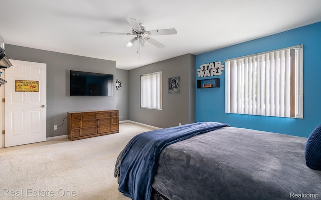 438 Oakgrove Ct, Clawson, MI 48017 - carpeted bedroom with baseboards and ceiling fan