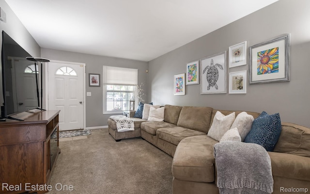 438 Oakgrove Ct, Clawson, MI 48017 - carpeted living area featuring baseboards