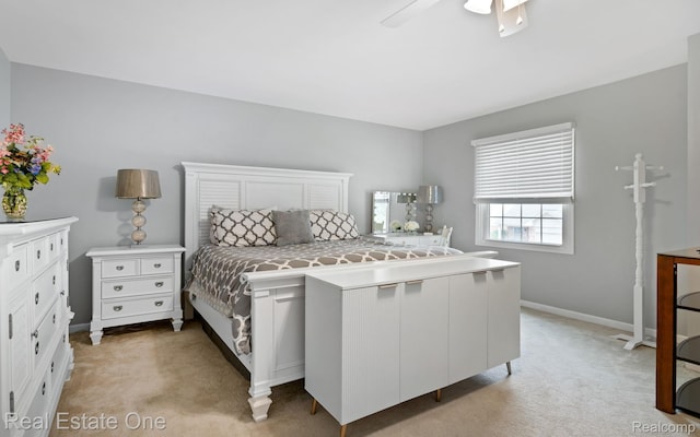 438 Oakgrove Ct, Clawson, MI 48017 - bedroom featuring light carpet and ceiling fan