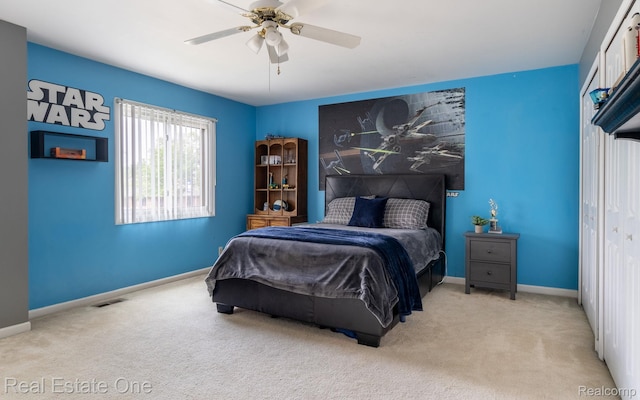 438 Oakgrove Ct, Clawson, MI 48017 - carpeted bedroom with baseboards and a ceiling fan