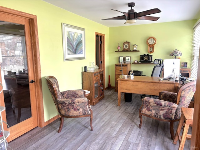 3004 Mackinaw Meadows Dr, Saginaw, MI 48603 - office space featuring plenty of natural light, a ceiling fan, and wood finished floors