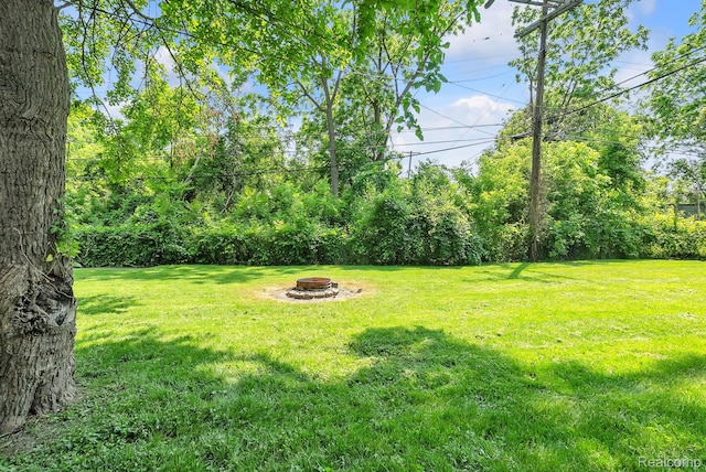 5941 Ziegler St, Taylor, MI 48180 - view of green lawn featuring an outdoor fire pit