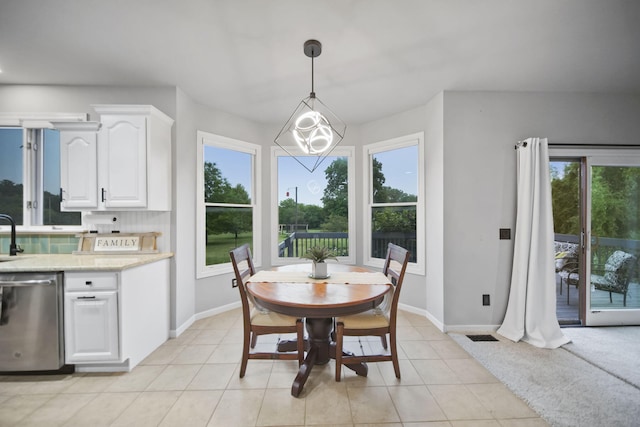 874 Pinecrest, Dexter, MI 48130 - dining area with plenty of natural light and light tile patterned floors