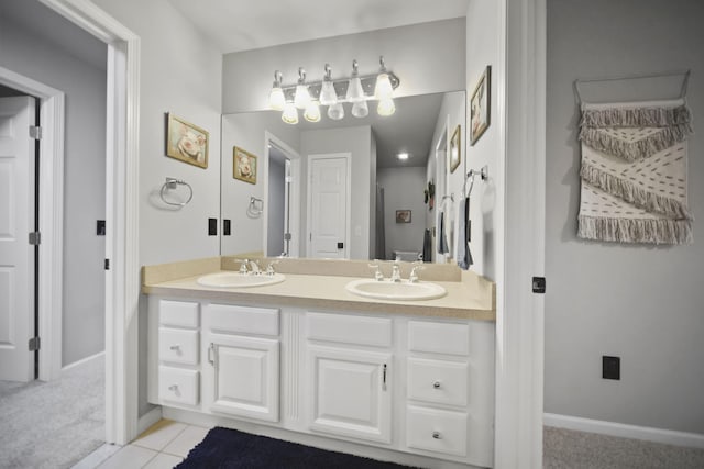 874 Pinecrest, Dexter, MI 48130 - full bathroom with double vanity and tile patterned flooring