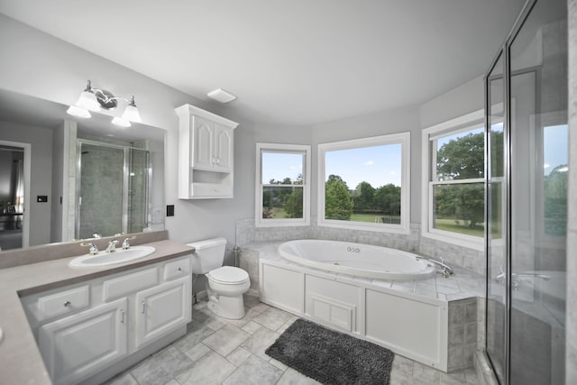 874 Pinecrest, Dexter, MI 48130 - full bathroom featuring vanity, a bath, and a stall shower