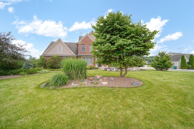 874 Pinecrest, Dexter, MI 48130 - view of front of home featuring a front yard and a chimney