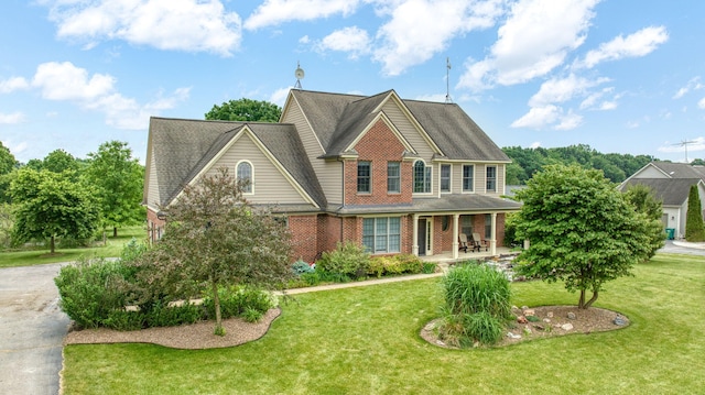 874 Pinecrest, Dexter, MI 48130 - view of front of property with brick siding and a front yard