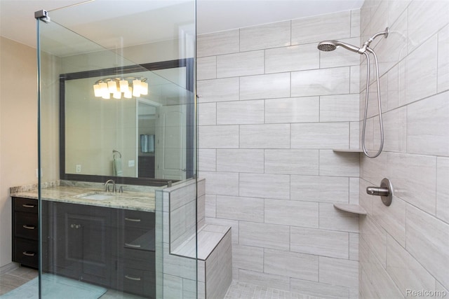48913 Pinebrook Dr, Utica, MI 48315 - bathroom with a tile shower and vanity