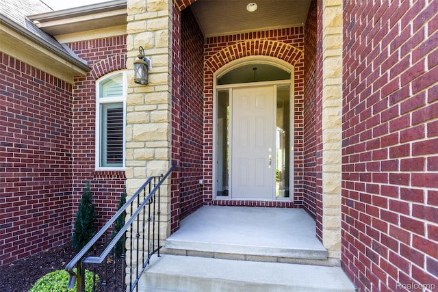 48913 Pinebrook Dr, Utica, MI 48315 - property entrance with brick siding